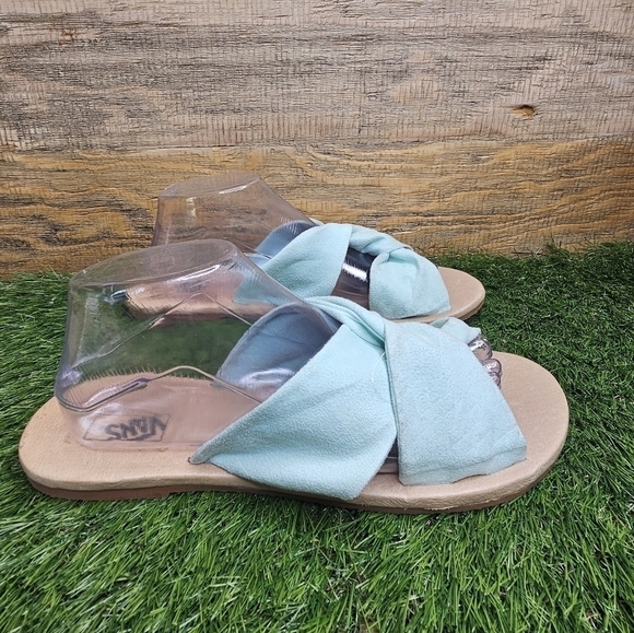 New Vans Ayla Slide Green Slip On Slides Flats - Picture 3 of 9